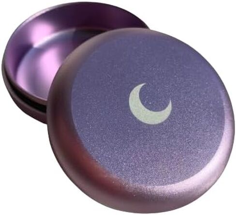 Brando Moon Small Metal Pill Container - 2.1 x 0.9" Pocket Size Portable Pill Box Case – Sturdy Storage Organizer for Coffee, Pills and other Small Components while Traveling in Kuwait