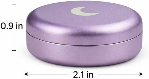 Brando Moon Small Metal Pill Container - 2.1 x 0.9" Pocket Size Portable Pill Box Case – Sturdy Storage Organizer for Coffee, Pills and other Small Components while Traveling in Kuwait