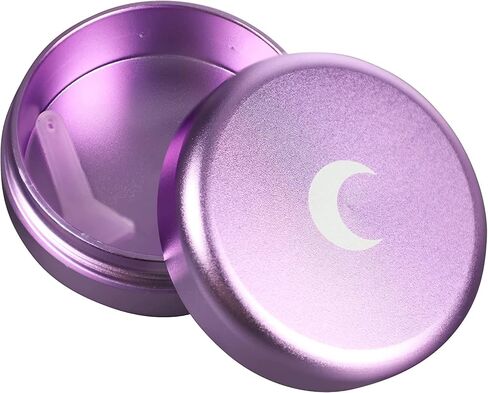 Brando Moon Small Metal Pill Container - 2.1 x 0.9" Pocket Size Portable Pill Box Case – Sturdy Storage Organizer for Coffee, Pills and other Small Components while Traveling in Kuwait