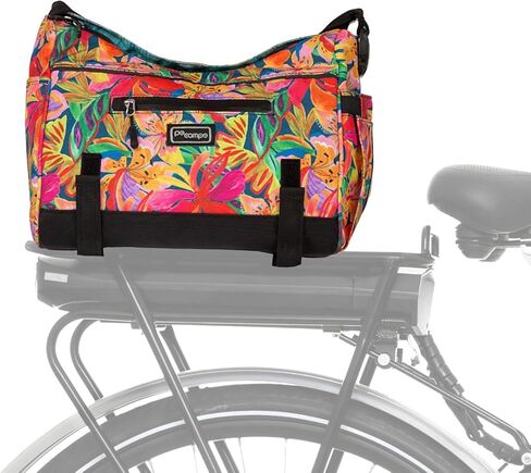 Po Campo Katy Bike Trunk Bag – Rear Bicycle Rack Storage – Waterproof, Colorful Bike Bag That Easily Converts to a Crossbody for Women and Men (Meadow) in Saudi Arabia