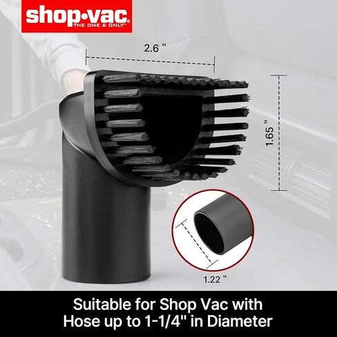 فرشاة دوارة Shop-Vac مقاس 1-1/4 بوصة، عبوتان - مثالية للتنظيف المرن للأجزاء الداخلية للسيارة والسجاد والأرائك in Kuwait