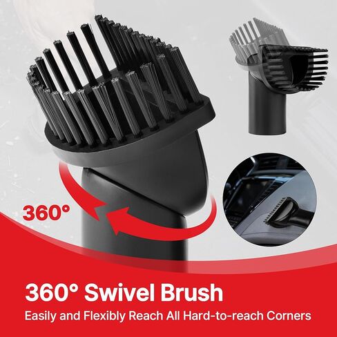 فرشاة دوارة Shop-Vac مقاس 1-1/4 بوصة، عبوتان - مثالية للتنظيف المرن للأجزاء الداخلية للسيارة والسجاد والأرائك in Kuwait