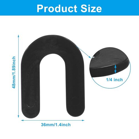 200Pcs Horseshoe Shims Tile Spacers 1/4 Inch, U Shape Plastic Shims for Leveling(Black) in Saudi Arabia