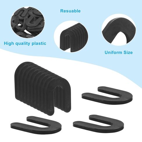 200Pcs Horseshoe Shims Tile Spacers 1/4 Inch, U Shape Plastic Shims for Leveling(Black) in Saudi Arabia