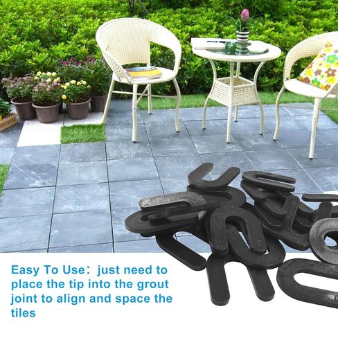 200Pcs Horseshoe Shims Tile Spacers 1/4 Inch, U Shape Plastic Shims for Leveling(Black) in Saudi Arabia