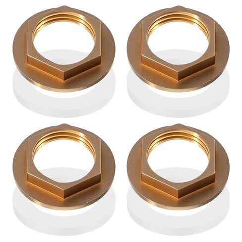 4 Pack Brass Lock Nuts Pipe Fitting, 1/2 Inch NPT Female Locks Nut Pipe Fitting with Flange Single Hole Faucet Lock Nut Female Hex Locknut with Silicone Washer for Water Gas Oil Applications in Saudi Arabia