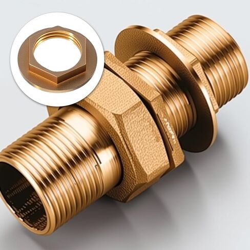 4 Pack Brass Lock Nuts Pipe Fitting, 1/2 Inch NPT Female Locks Nut Pipe Fitting with Flange Single Hole Faucet Lock Nut Female Hex Locknut with Silicone Washer for Water Gas Oil Applications in Saudi Arabia