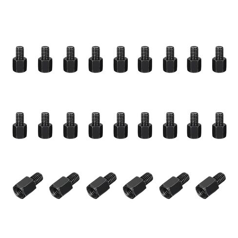 PATIKIL 48pcs M4x25mm+6mm ذكر أنثى سداسي المواجهة، الكربون الصلب PCB اللوحة الأم فاصل مواجهات لحالات الكمبيوتر لوحات الدوائر FPV الطائرة بدون طيار كوادكوبتر، أسود in Saudi Arabia