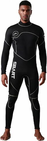 بدلة غوص كاملة الجسم من النيوبرين مقاس 3 مم للرجال من Sbart، تحافظ على الدفء والراحة، بدلة غوص كاملة للرجال البالغين للغوص والغطس وركوب الأمواج والسباحة والتجديف والتجديف SUP لجميع الرياضات المائية in Kuwait