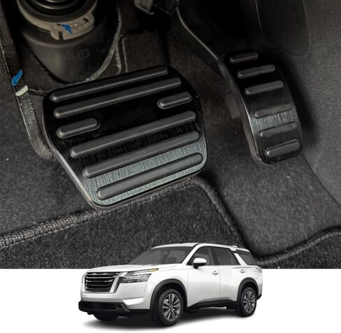 Kakash Custom Interior Accessories for Nissan Pathfinder 2022 2023 2024 2025 Aluminium Alloy Gas Accelerator Pedal Covers,Anti-Slip No Drilling Brake Foot Pedal Pads 2 Pieces/Set(Black) in Saudi Arabia