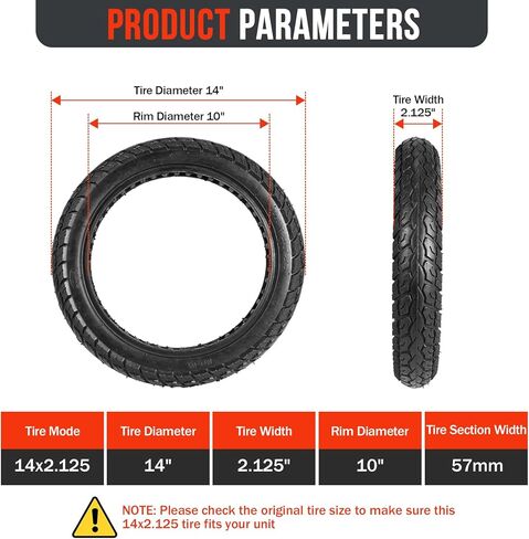 إطار دراجة كهربائية صلب مقاس 14 × 2.125، إطار دراجة كهربائية مقاس 14 × 2.125 لاستبدال الدراجات البخارية الكهربائية، دراجة إلكترونية قابلة للطي ودراجات أطفال قطعتين in Kuwait