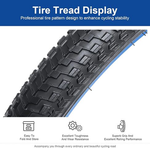 16"x1.75" (47-305) Bike Tire 16 inch Bicycle tire Suitable for 16X1.75 16 x 1.75 16x1.75 Off Road/Mountain Folding Replacement Bike Tire (Single) in Saudi Arabia