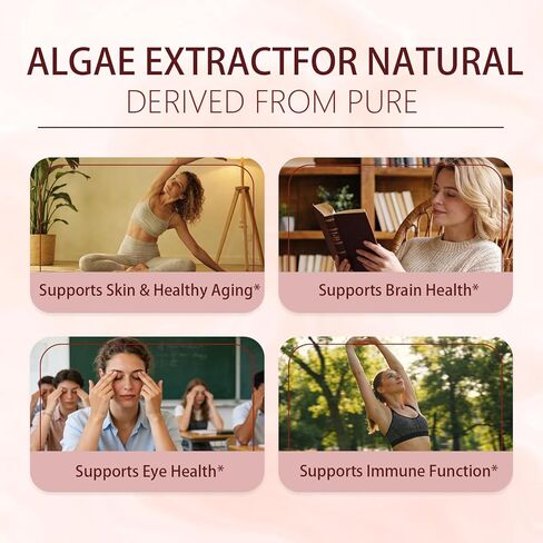 ZERIA Astaxanthin 12mg, Natural Microalgae Antioxidant for Eye, Skin & Immune Support - 150 Softgels in Saudi Arabia