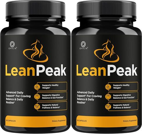(عبوتان) Lean Peak - كبسولات Lean Peak المتقدمة تدعم التركيبة الممتازة، حبوب LeanPeak القصوى قوة طبيعية تمامًا للصحة العامة ومراجعات العافية العامة، 120 كبسولة لمدة شهرين in Kuwait