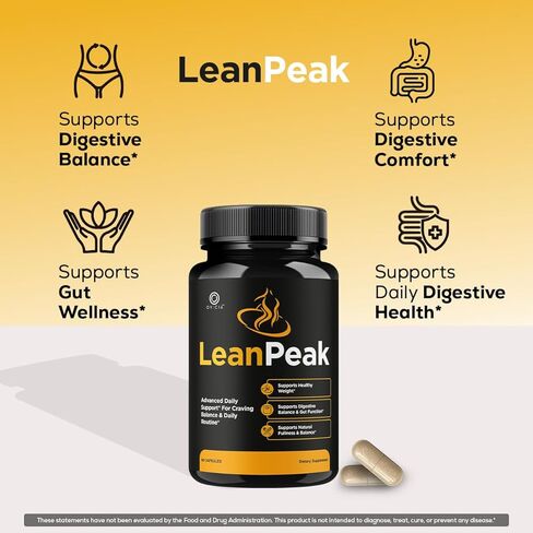 (عبوتان) Lean Peak - كبسولات Lean Peak المتقدمة تدعم التركيبة الممتازة، حبوب LeanPeak القصوى قوة طبيعية تمامًا للصحة العامة ومراجعات العافية العامة، 120 كبسولة لمدة شهرين in Kuwait