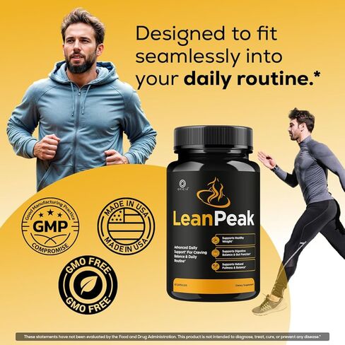 (عبوتان) Lean Peak - كبسولات Lean Peak المتقدمة تدعم التركيبة الممتازة، حبوب LeanPeak القصوى قوة طبيعية تمامًا للصحة العامة ومراجعات العافية العامة، 120 كبسولة لمدة شهرين in Kuwait