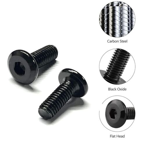20 PCS m6 Flat Head Hex Socket Cap Screw Bolts, Bed Frame Screws and Bolt, Screws for Bed Frame, Black Oxide, Full Thread, Black Bolts for Furniture Chair (M6*10mm) in Saudi Arabia