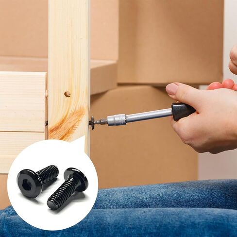 20 PCS m6 Flat Head Hex Socket Cap Screw Bolts, Bed Frame Screws and Bolt, Screws for Bed Frame, Black Oxide, Full Thread, Black Bolts for Furniture Chair (M6*10mm) in Saudi Arabia