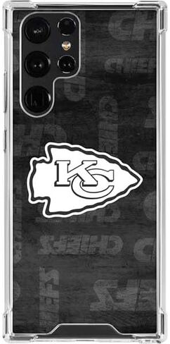 Skinit Clear Phone Case Compatible with Galaxy S24 Ultra - Officially Licensed NFL Kansas City Chiefs Black & White Design in Saudi Arabia