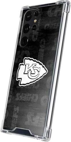 Skinit Clear Phone Case Compatible with Galaxy S24 Ultra - Officially Licensed NFL Kansas City Chiefs Black & White Design in Saudi Arabia