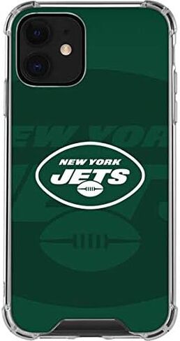 حافظة هاتف Skinit الشفافة متوافقة مع iPhone 12 - تصميم رؤية مزدوجة مرخص رسميًا من NFL New York Jets in Saudi Arabia