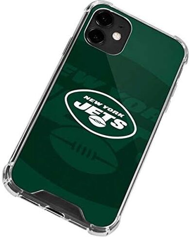 حافظة هاتف Skinit الشفافة متوافقة مع iPhone 12 - تصميم رؤية مزدوجة مرخص رسميًا من NFL New York Jets in Saudi Arabia