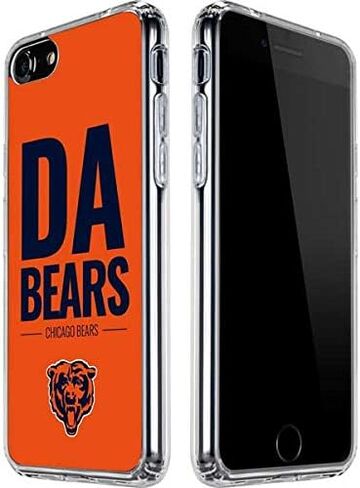 حافظة هاتف Skinit الشفافة متوافقة مع iPhone SE (الجيل الثاني والثالث) - تصميم شعار فريق NFL Chicago Bears مرخص رسميًا in Saudi Arabia