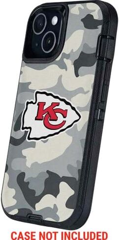 غلاف هاتف Skinit متوافق مع OtterBox Defender iPhone 13 - تصميم مموه مرخص رسميًا من NFL Kansas City Chiefs in Saudi Arabia