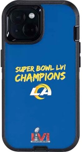 Skinit Decal Phone Skin Compatible with OtterBox Defender iPhone 13 - Officially Licensed NFL Super Bowl LVI Champions Rams Design in Saudi Arabia
