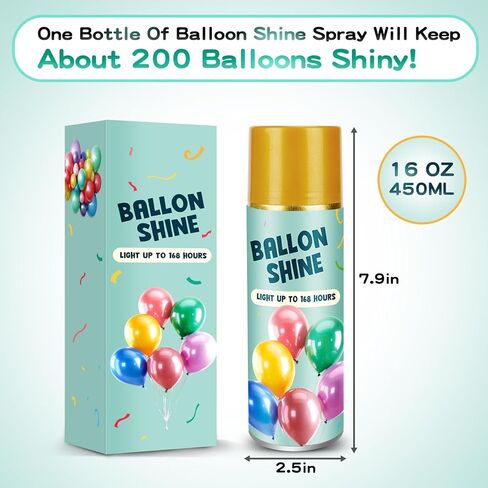 Balloon Shine Spray 2 Pack - 32 Oz Total, High Shine Balloon Spray Odorless, Instant Shine and Lasting More than 7 Days, Waterproof, Perfect for Party, Weddings, and Other Celebrations in Kuwait