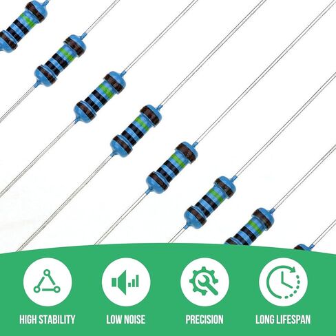 2600 Pcs 1/4W Resistors Assortment Kit, Through-Hole Axial Leads 0.25W 1 Ω-10M Ω 130 Values (20 Pcs Each) Resistor Kit for Breadboard, DIY Electronics, Circuits, Electrical Experiments Project in Saudi Arabia