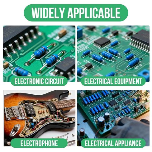 2600 Pcs 1/4W Resistors Assortment Kit, Through-Hole Axial Leads 0.25W 1 Ω-10M Ω 130 Values (20 Pcs Each) Resistor Kit for Breadboard, DIY Electronics, Circuits, Electrical Experiments Project in Saudi Arabia