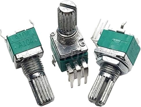 10PCS RK097G Dual 6Pin A10K A20K A50K A100K A103 A203 A503 A104 Amplifier Potentiometer Bend Feet Flower Shaft Length 15MM(20K Ohm) in Saudi Arabia