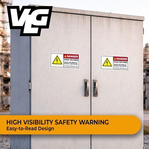 DANGER High Voltage Labels (10-Pack) – ANSI Z535 Safety Warning Stickers – 5" x 10" Industrial Electrical Hazard Decals for Panels, Equipment & Work Areas in Saudi Arabia