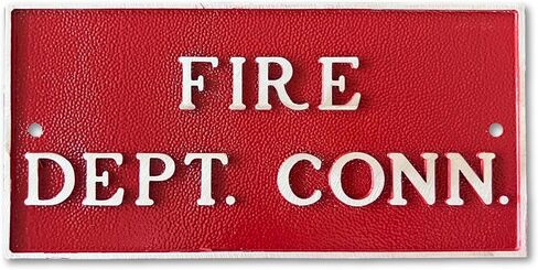 FDC Sign Outdoor – FIRE DEPT. CONN. FDC Wallplate for Fire Department Connections | 8" x 4" Heavy Duty 1/4" Thick Aluminum Metal Sign | Outdoor Mount with 2 Screw Holes (No Hardware) in Saudi Arabia
