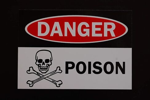 ملصقات الفينيل Danger Poison (5 عبوات) - مقاس 5 بوصات × 3.5 بوصات لكل منها (X5PS 86) in Kuwait