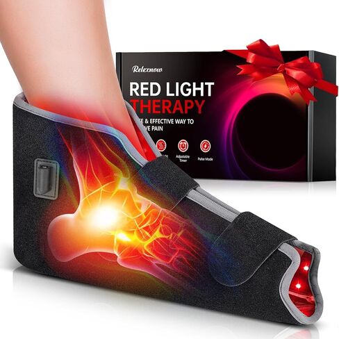 RELEXNOW Red Light Therapy for Foot Ankle FSA/HSA Eligible, 660nm & 850nm Wavelength Near Infrared Therapy Wrap for Feet with Timer for Joint Comfort(Black) in Kuwait