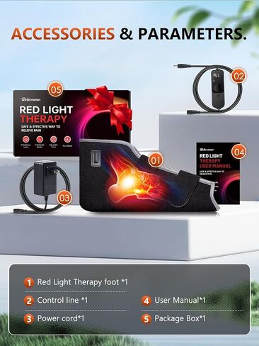 RELEXNOW Red Light Therapy for Foot Ankle FSA/HSA Eligible, 660nm & 850nm Wavelength Near Infrared Therapy Wrap for Feet with Timer for Joint Comfort(Black) in Kuwait