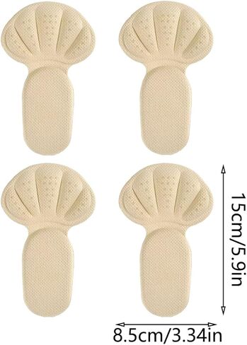 Sponge Heel Cushion Heel Grips Shoes Pads, 2 Pair Self-Adhesive Heel Cushion Inserts for Shoe Too Big, Thick Back Insoles Shoe Liners Heel Protectors (Apricot) in Saudi Arabia