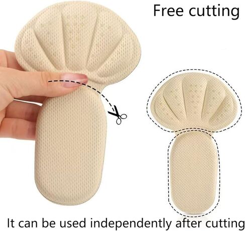 Sponge Heel Cushion Heel Grips Shoes Pads, 2 Pair Self-Adhesive Heel Cushion Inserts for Shoe Too Big, Thick Back Insoles Shoe Liners Heel Protectors (Apricot) in Saudi Arabia