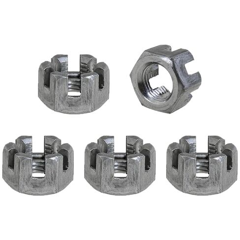 Heyous 5PCS M12x1.25mm Black Carbon Steel Hexagon Slotted Nuts for Wheel Bearings/Mechanical Equipment/Furniture Fittings Fastening in Saudi Arabia
