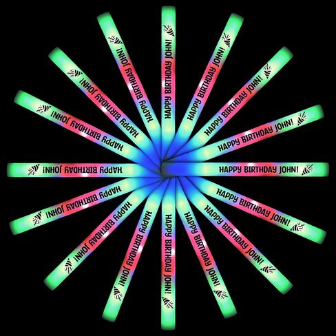 100 عصا إسفنجية LED مطبوعة بـ 3 ألوان مخصصة لحفلات الزفاف، والحفلات، وأعياد الميلاد، والضيوف، والحفلات، والدي جي، والحفلات الموسيقية، والمهرجانات، والعروض الترويجية للحفلات السائبة، 3 أوضاع إضاءة in Kuwait