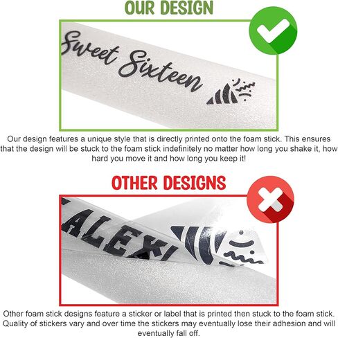 100 عصا إسفنجية LED مطبوعة بـ 3 ألوان مخصصة لحفلات الزفاف، والحفلات، وأعياد الميلاد، والضيوف، والحفلات، والدي جي، والحفلات الموسيقية، والمهرجانات، والعروض الترويجية للحفلات السائبة، 3 أوضاع إضاءة in Kuwait