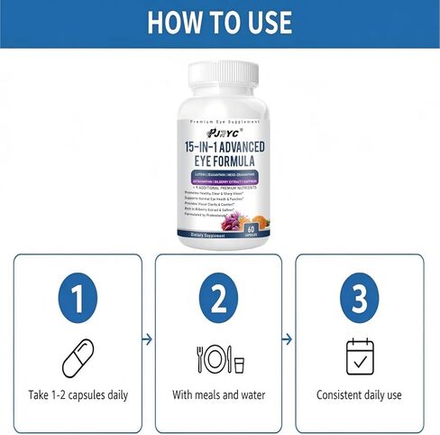 تركيبة نيوروبيلا للعين - تركيبة نيوروبيلا 15 في 1 المتقدمة للعين، مع جميع الكاروتينات الثلاثة واللوتين والزياكسانثين ومستخلص التوت والزعفران، 120 كبسولة in Kuwait