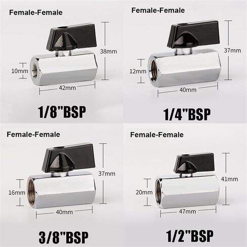 Brass Ball Valve 1/8" 1/4" 3/8" 1/2" Standard Pipe Thread Threaded Male To Female Air Compressor Water Gas Oil Shut Off Valve(1/8",Male To Female) in Saudi Arabia