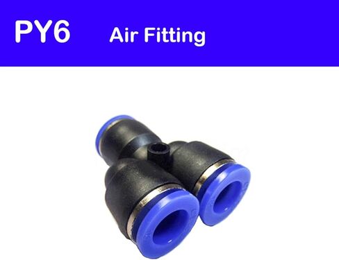 PY6 100Pcs 6mm Air Pneumatic Tube Y Quick Connector Touch Push In Fitting in Saudi Arabia