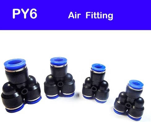 PY6 100Pcs 6mm Air Pneumatic Tube Y Quick Connector Touch Push In Fitting in Saudi Arabia