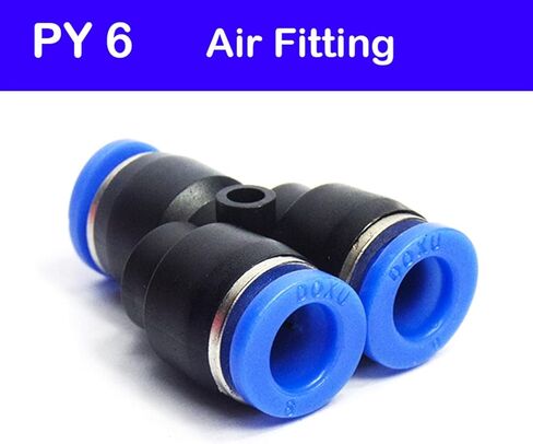 PY6 100Pcs 6mm Air Pneumatic Tube Y Quick Connector Touch Push In Fitting in Saudi Arabia