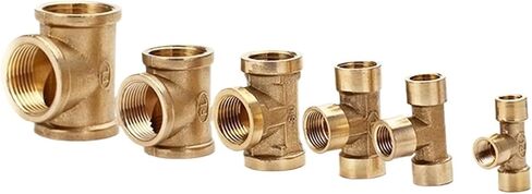 Tee Type Brass Pipe Fitting Adapter Coupler Connector For Water Fuel Gas 1/8" 1/4" 3/8" 1/2" 3/4" 1" Standard Pipe Thread Female Thread 3 Way(3/8") in Saudi Arabia