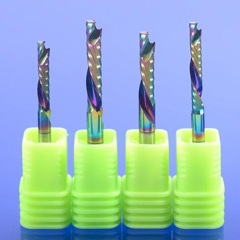 10Pcs 3.175/4/5/6/8mm One Flutes UP Down Cut Milling Cutter 1 Flute CNC Router for Wood Milling Tools CNC Bit(3.175x12x38L) in Saudi Arabia